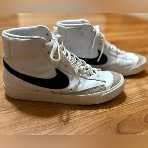 Nike White and Black High-Top Sneakers